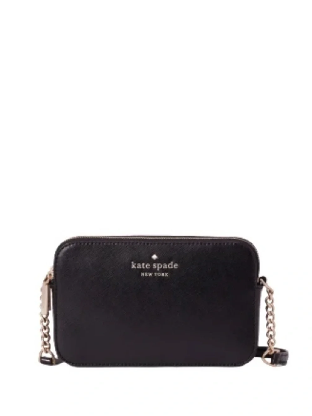 Kate Spade New York Staci Dual Zip Around Crossbody Leather Bag - Black New